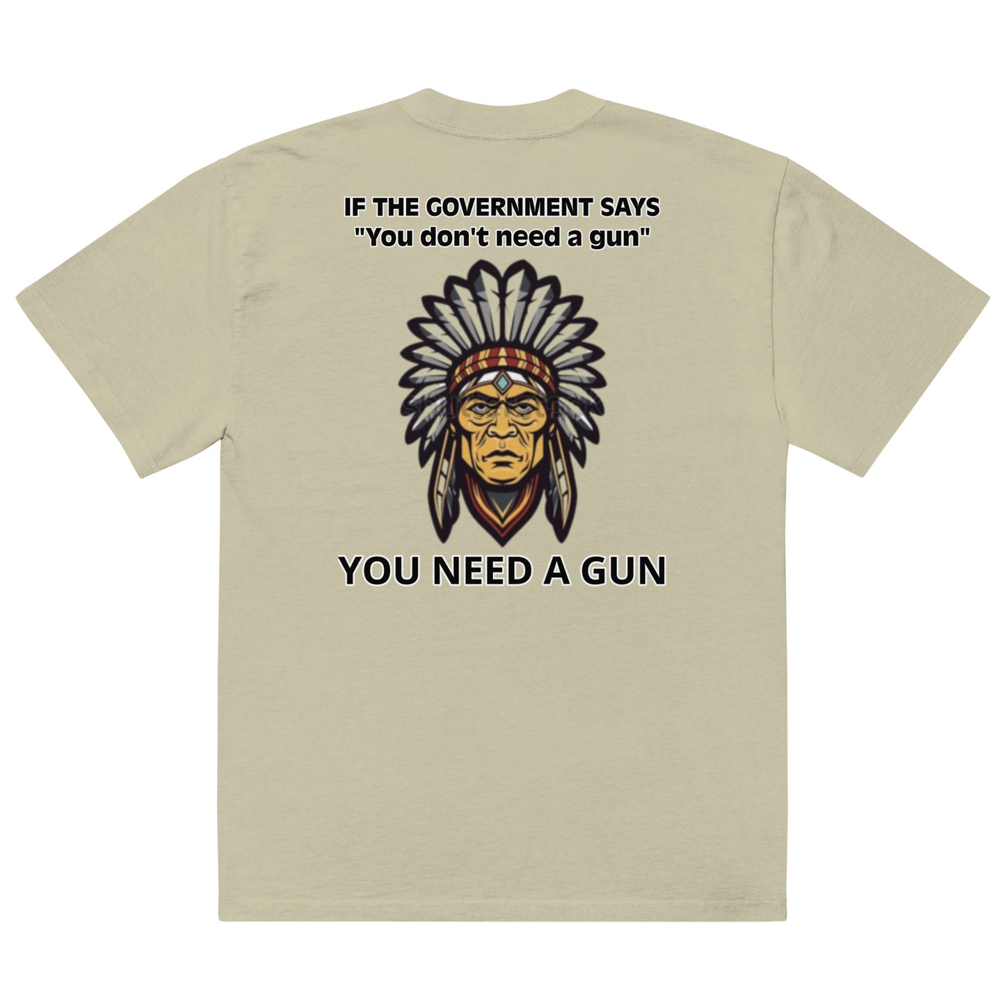 YOU NEED A GUN DESIGN Oversized faded t-shirt